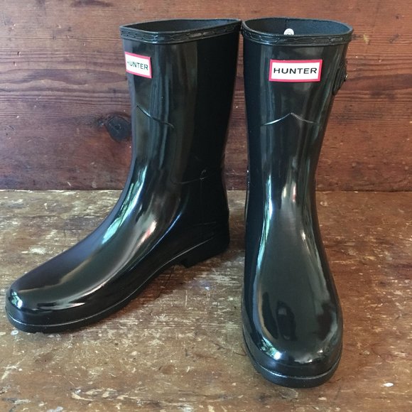 HUNTER ORIGINAL REFINED GLOSS SHORT BOOT Sz 8 - Picture 7 of 8